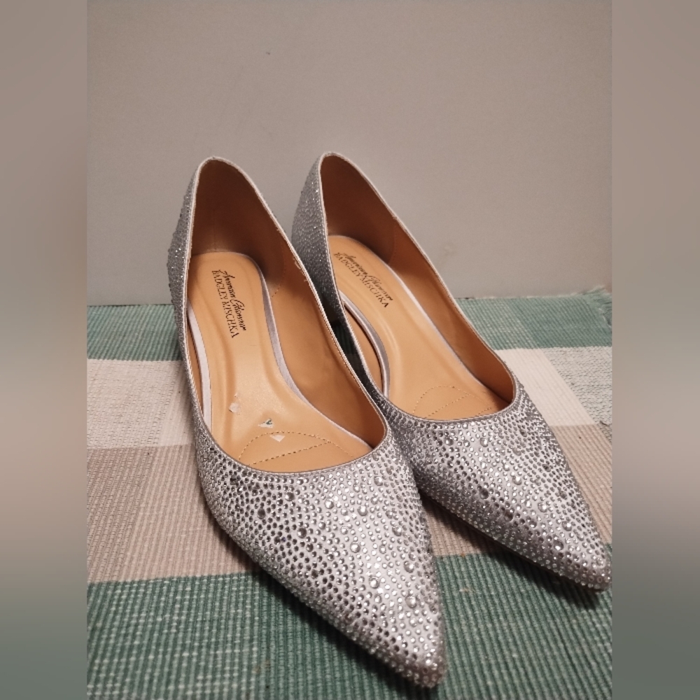 Badgley Mischka Sparkling Beaded Silver Heels